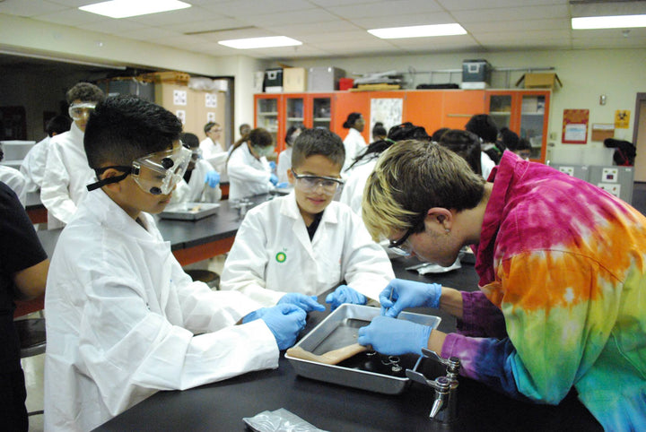 IMSA GROUP OF STUDENTS IN CHEMISTRY LAB