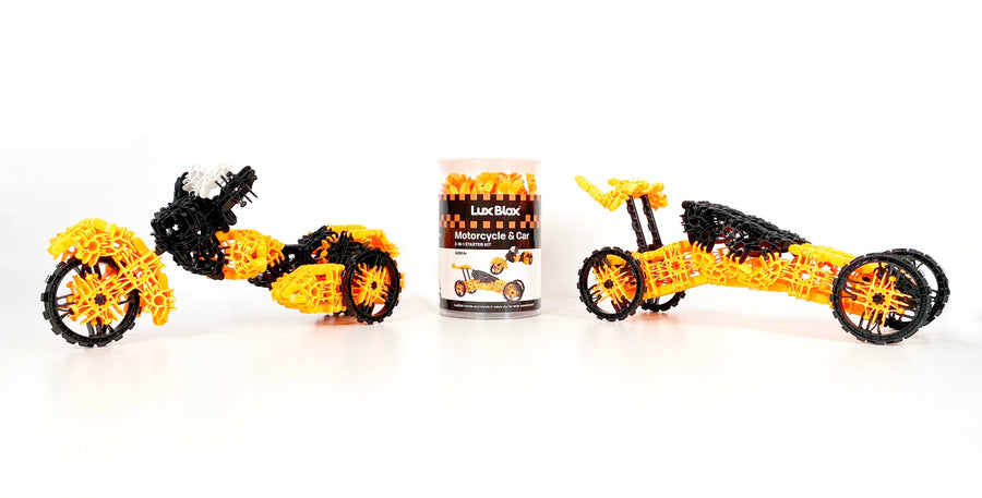LUX BLOX Model Kit Motorcycle / Car 2-in-1 Fun 100 Piece Starter Pack 728028479362 LUX-100