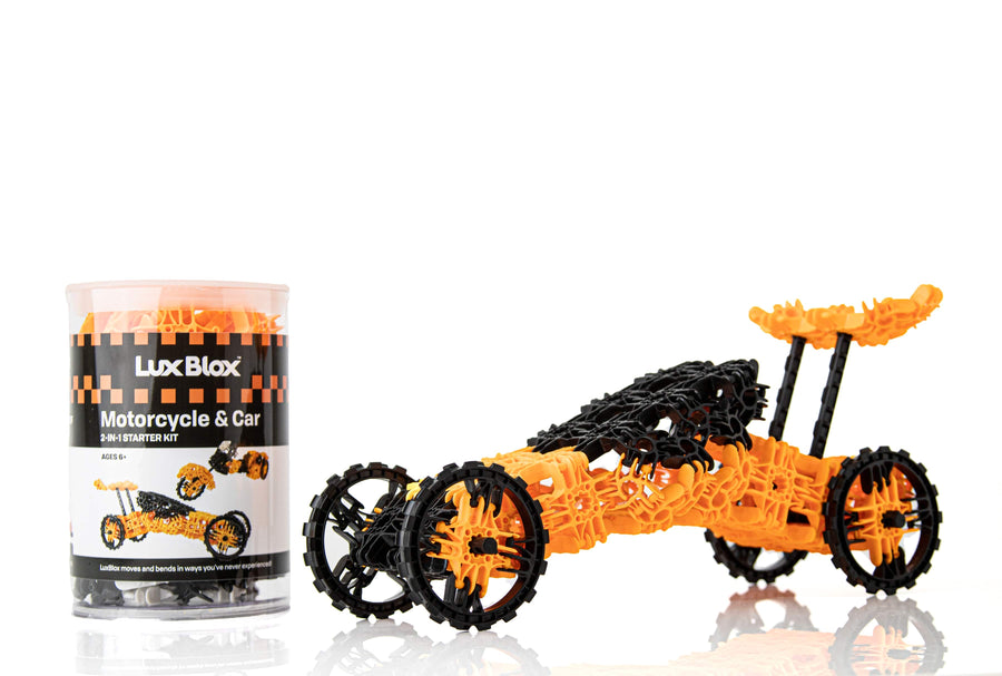 LUX BLOX Model Kit Motorcycle / Car 2-in-1 Fun 100 Piece Starter Pack 728028479362 LUX-100
