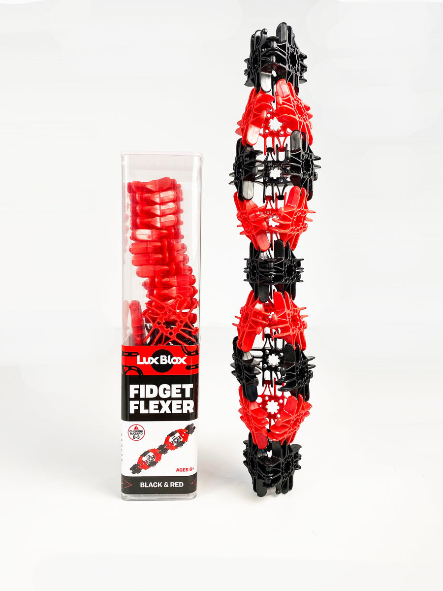 LUX BLOX Red and Black Fidget Flexers! 728028468144 LUX-FFRB